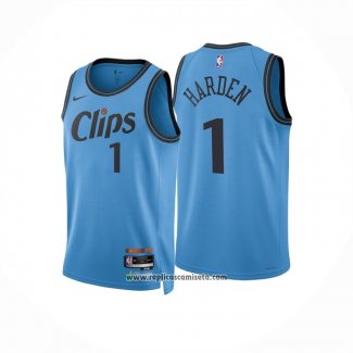 Camiseta Los Angeles Clippers James Harden #1 Ciudad 2024-25 Azul